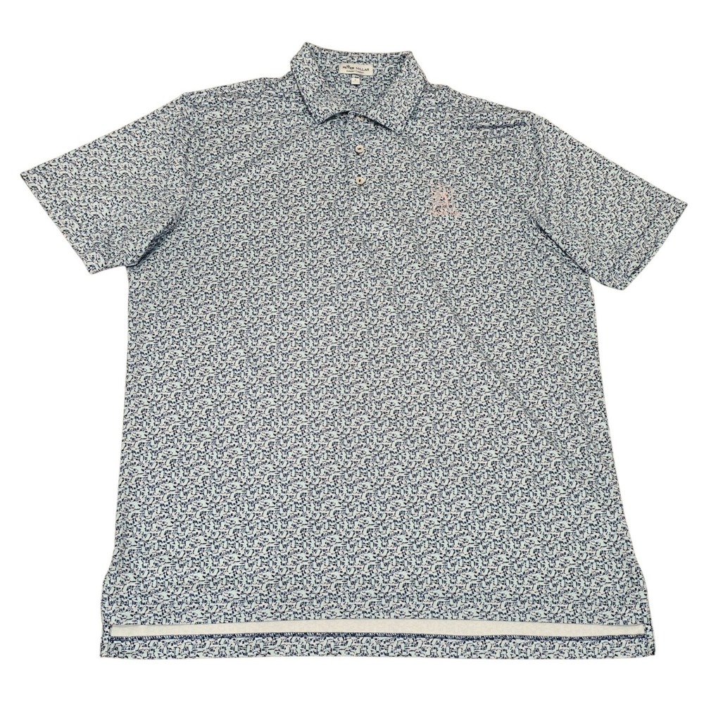 Peter Millar Summer Comfort TPC Tampa Bay Golf Polo Men's L Blue Novelty Print
